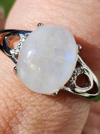 White Bronze Moonstone Ring