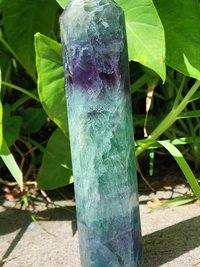 Green and Purple Fluorite Tower #1