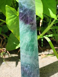 Green and Purple Fluorite Tower #1