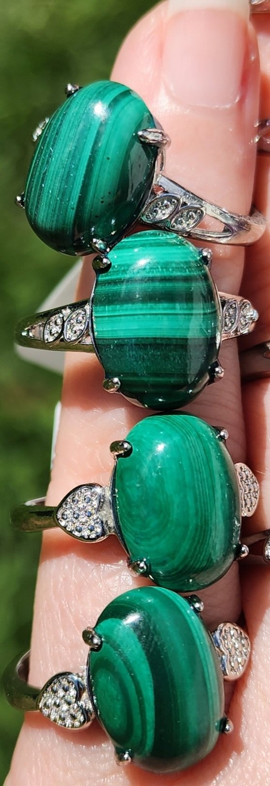 925 Sterling Silver Malachite Ring