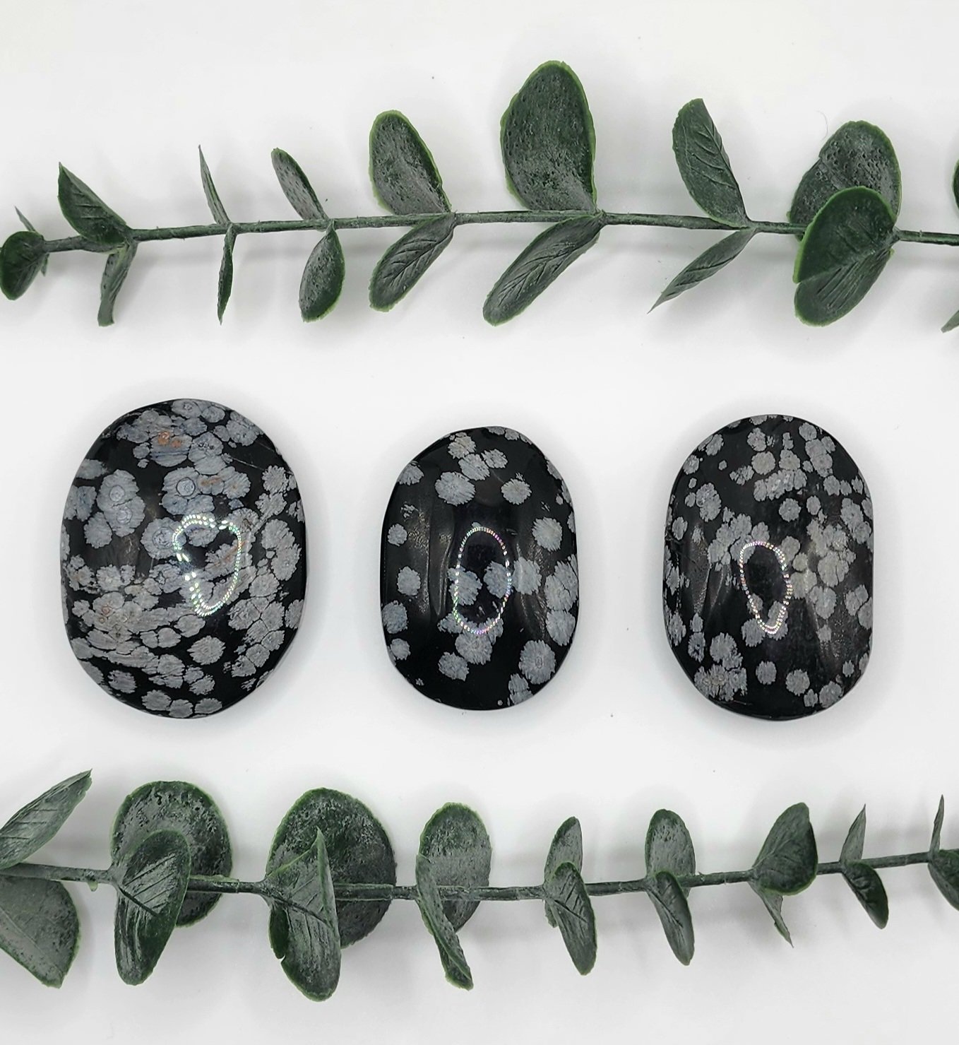 Snowflake Obsidian Palm Stones