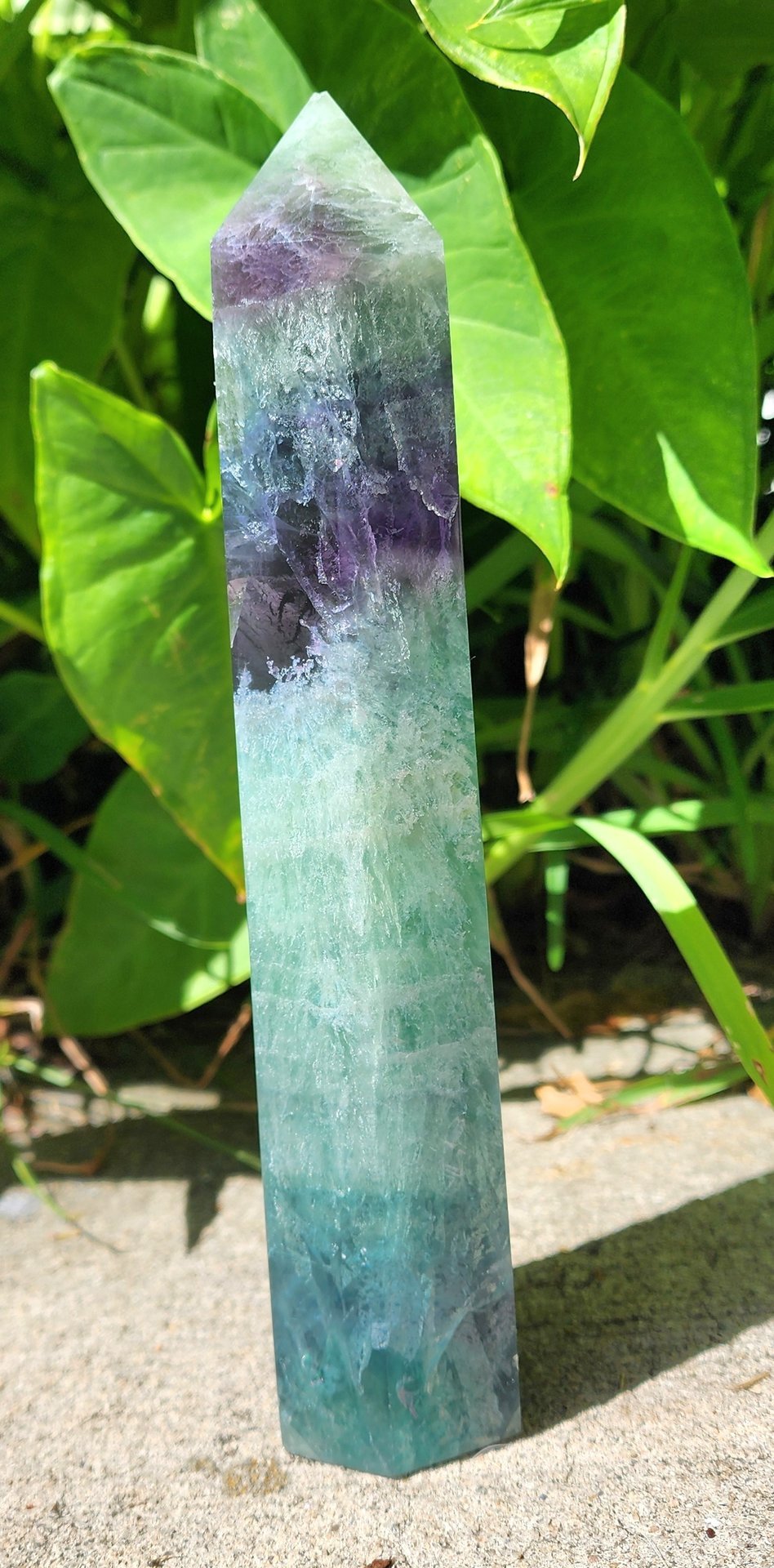 Green and Purple Fluorite Tower #1