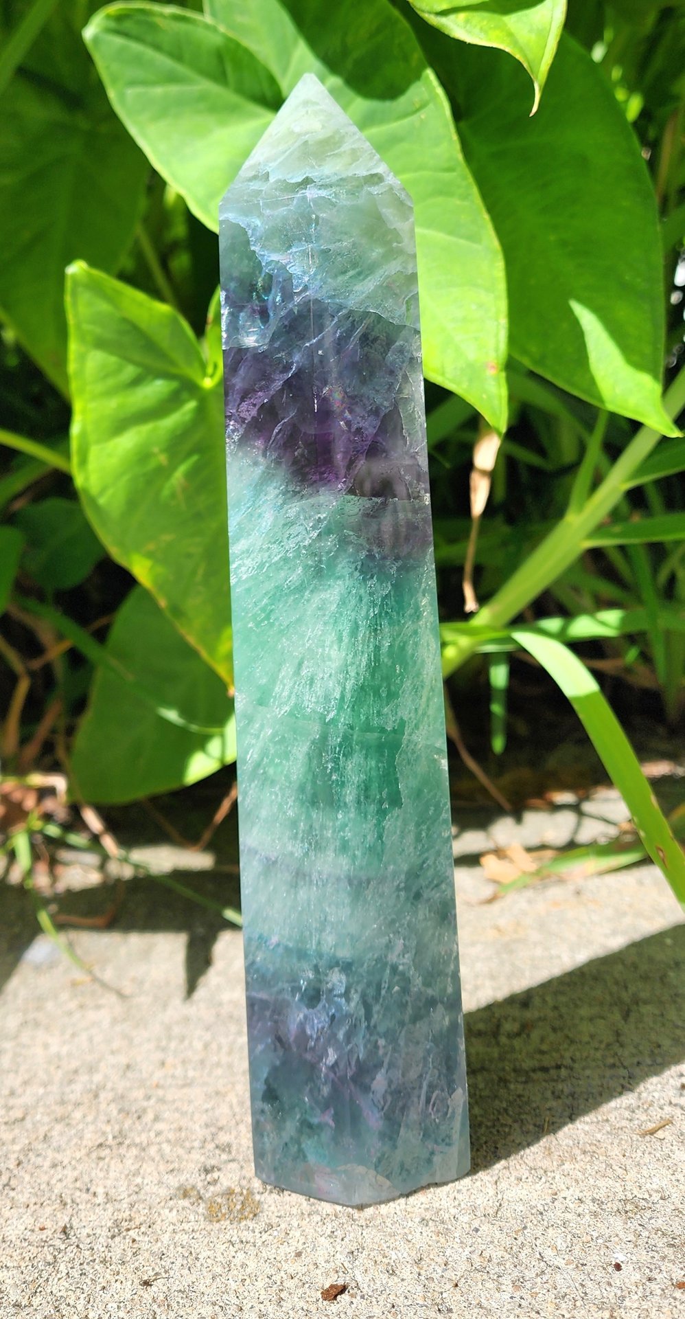 Green and Purple Fluorite Tower #1