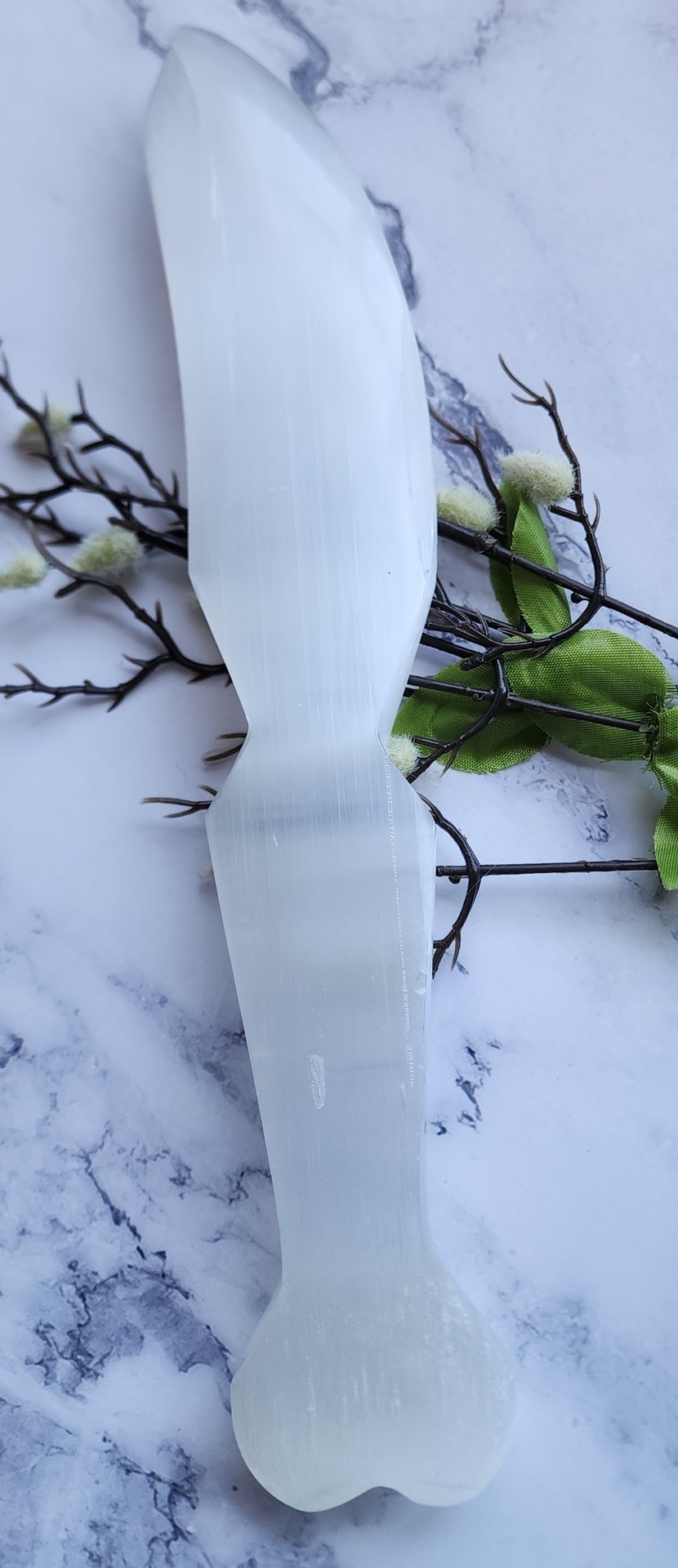 11.5-Inch Selenite Knife Carvings