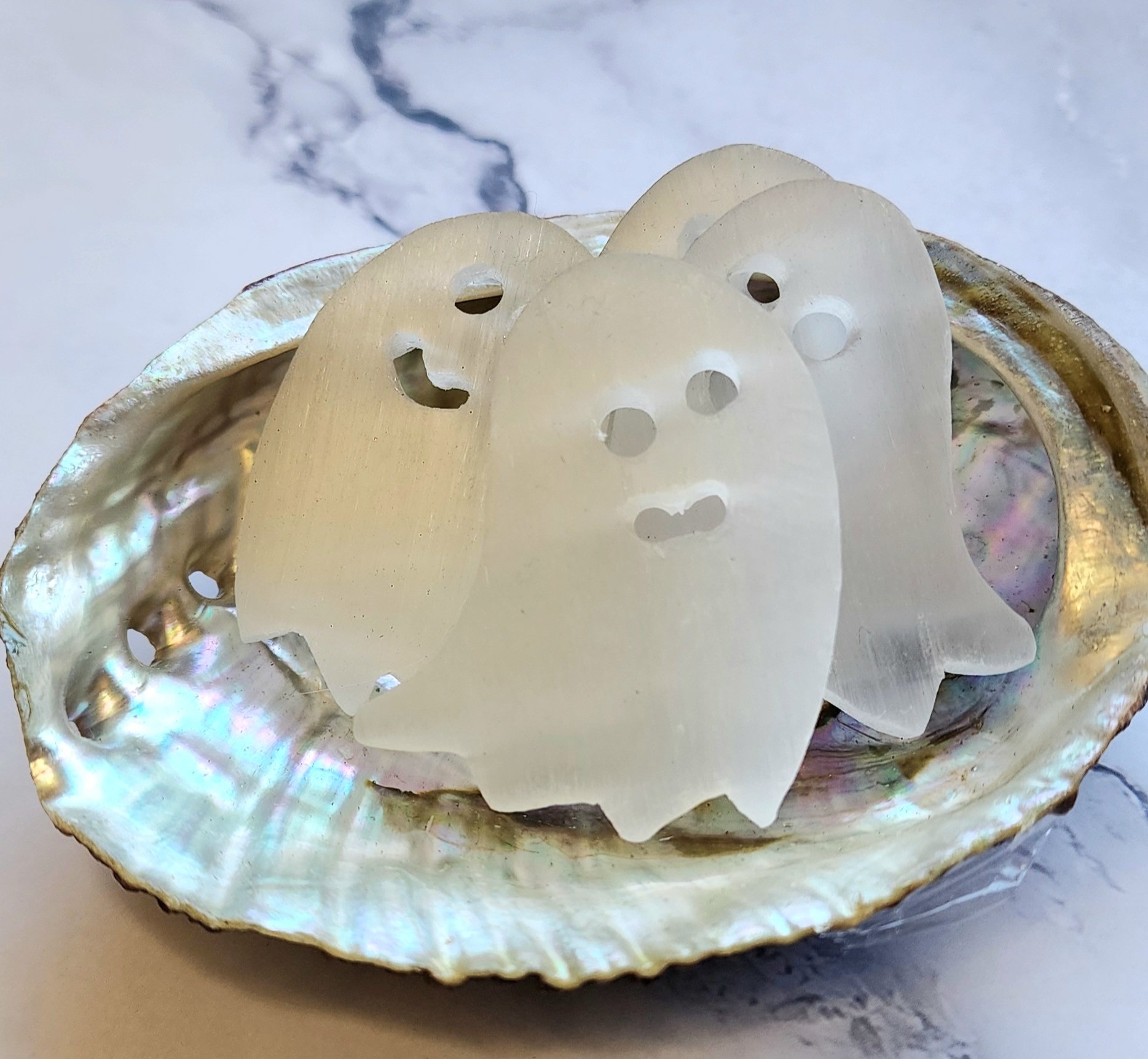 Selenite Ghost Carving 