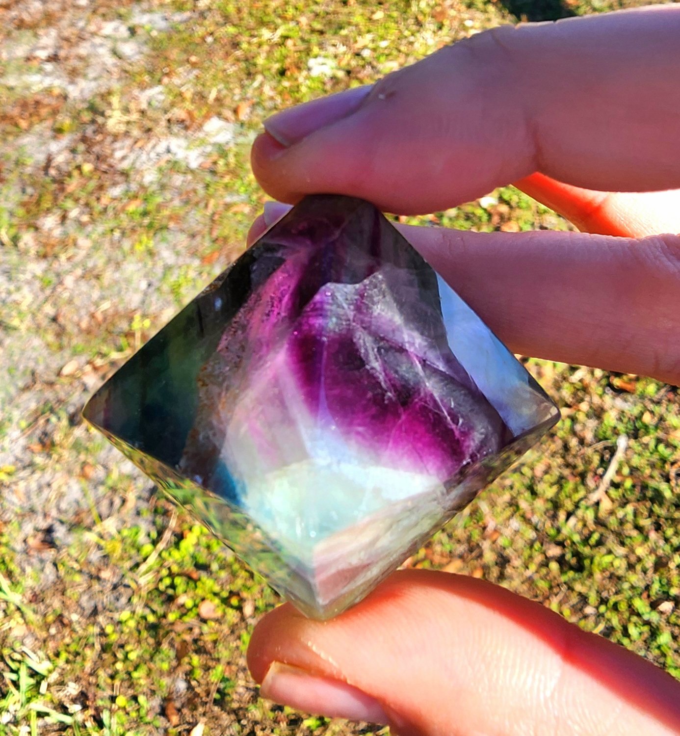 Rainbow Fluorite Octahedron #3