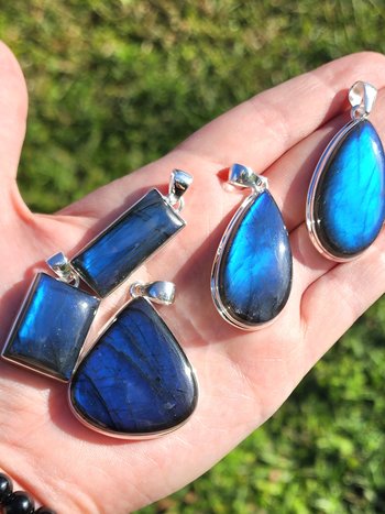 Blue Fire Labradorite Pendants