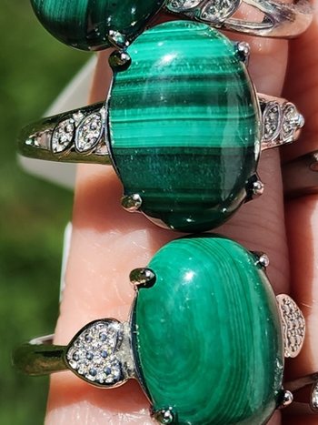 925 Sterling Silver Malachite Ring