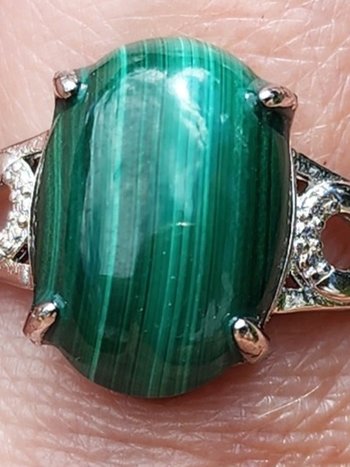 925 Sterling Silver Malachite Ring
