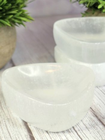Triangle Selenite Bowl 3in
