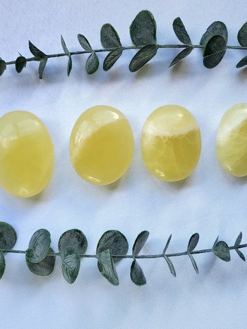 Lemon Calcite Palm Stones