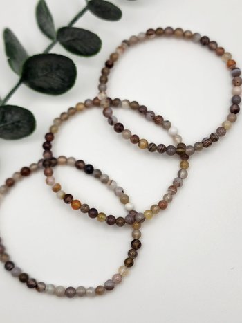 Botswana Agate Bracelets - 4mm