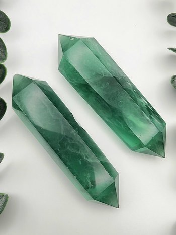 Double Terminated Green Fluorite Points