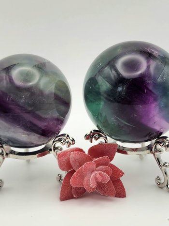 Rainbow Fluorite Spheres