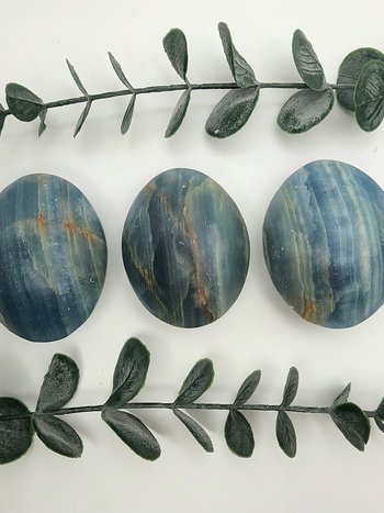 Blue Onyx Palm Stones
