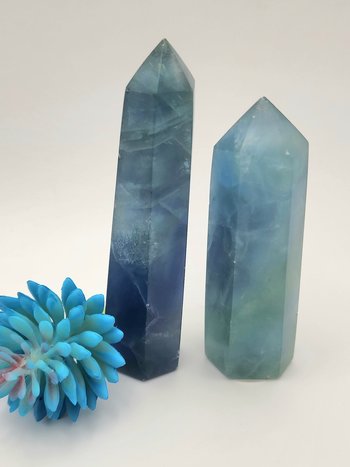 Blue and Green Fluorite Points
