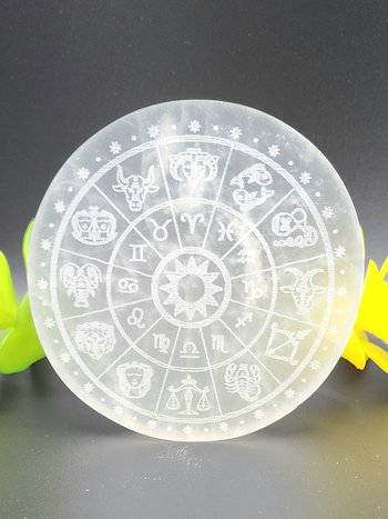 4" Selenite Zodiac Slab
