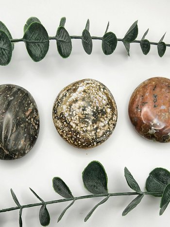 Orbital Jasper Palm Stones