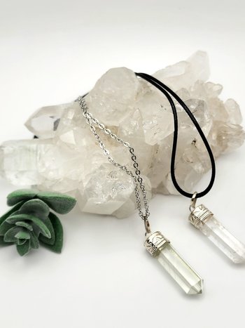 Clear Quartz Point Necklace