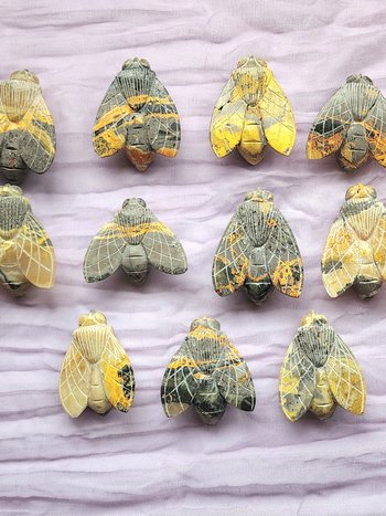 Bumble Bee Jasper Bee Carvings 