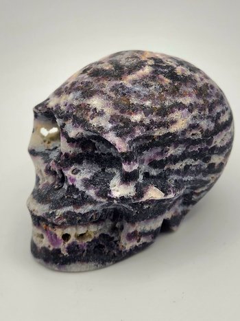 Purple Zebra Fluorite Skull #2