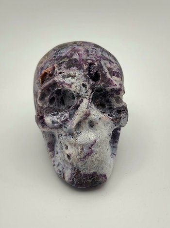 Druzy Purple Zebra Fluorite Skull #1