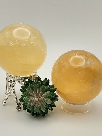 Yellow Optical Calcite Spheres