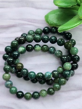 Moss Agate Bracelets-8mm