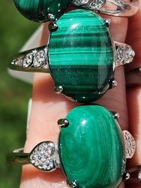 925 Sterling Silver Malachite Ring