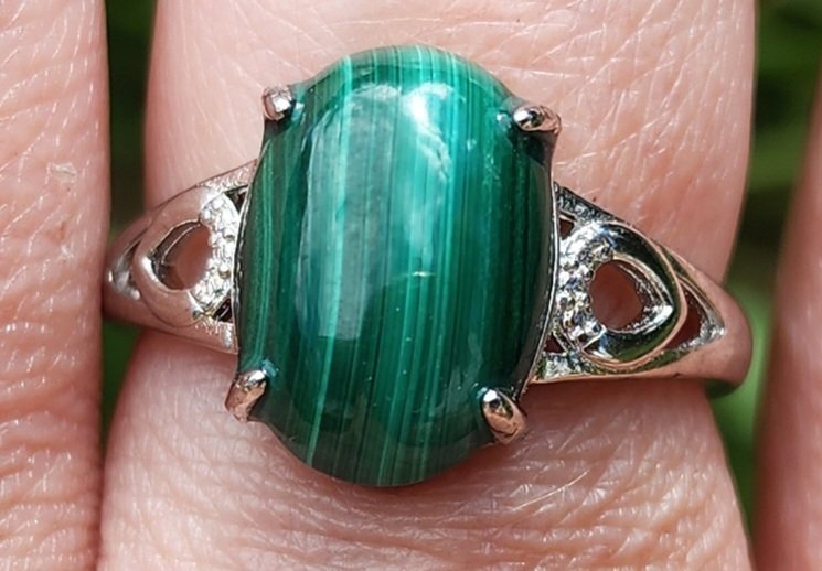 925 Sterling Silver Malachite Ring