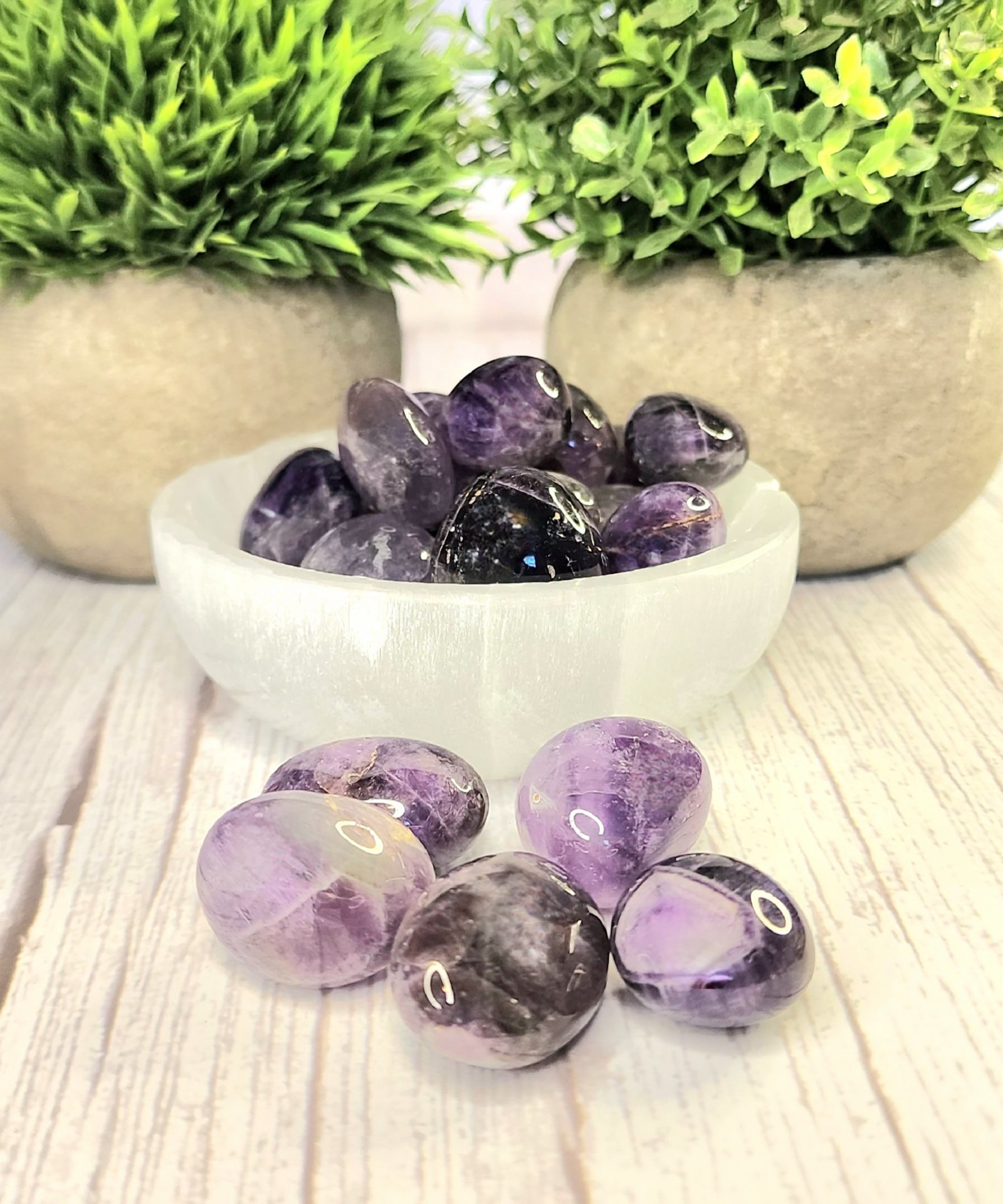 Chevron Amethyst Tumbles