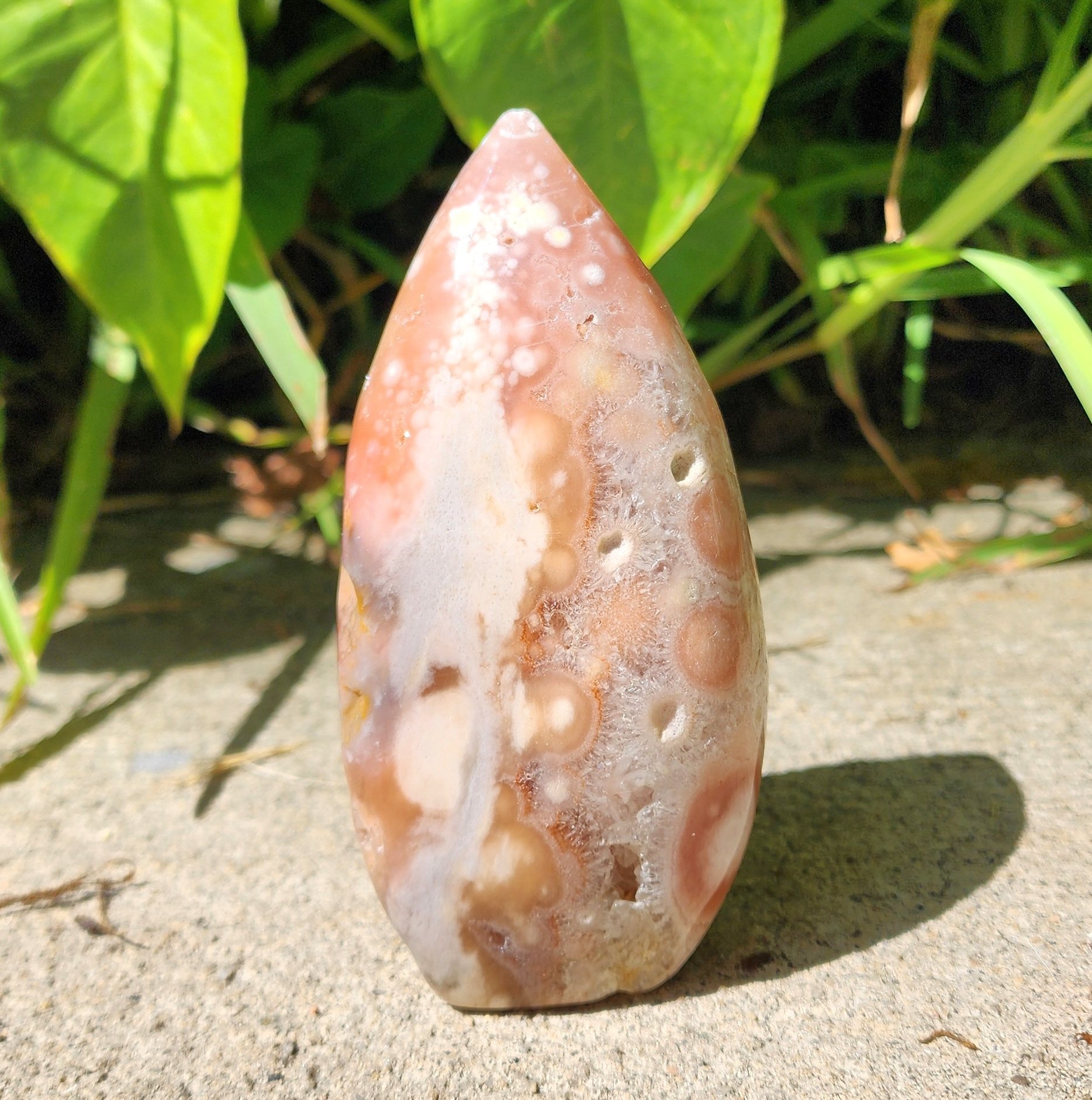 Pink Amethyst w/ Flower Agate Ornament #7