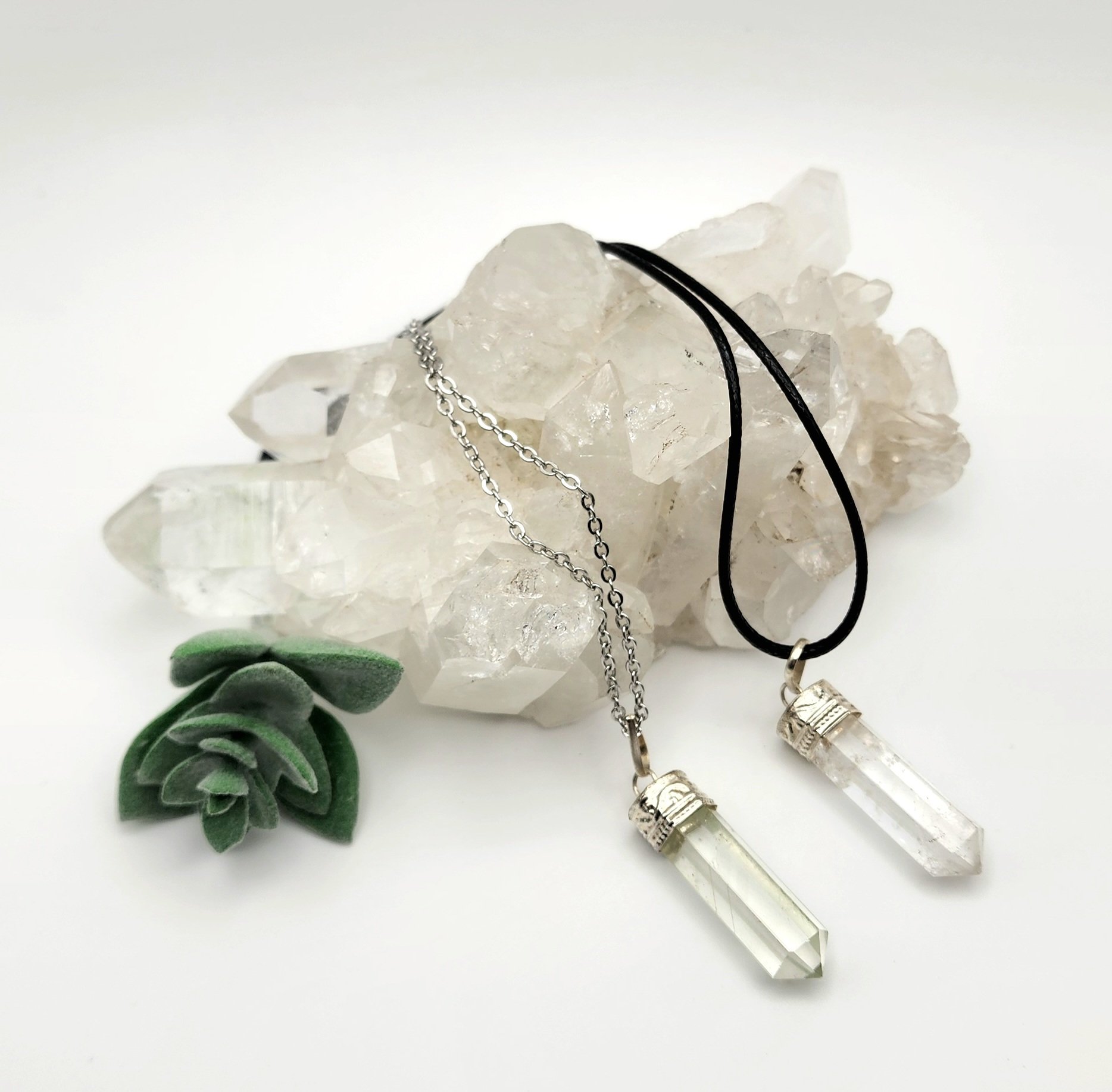 Clear Quartz Point Necklace