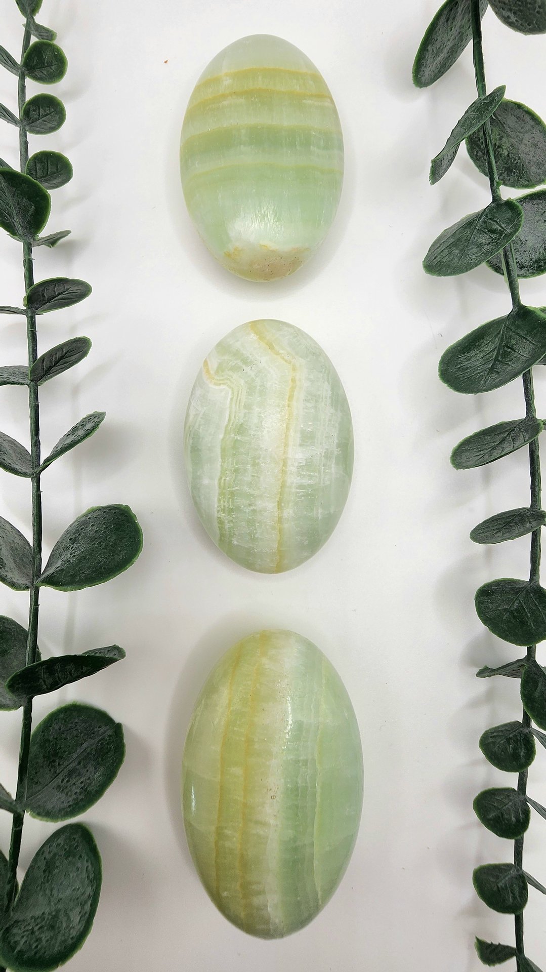 Pistachio Calcite Palm Stones