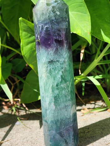 Green and Purple Fluorite Tower #1