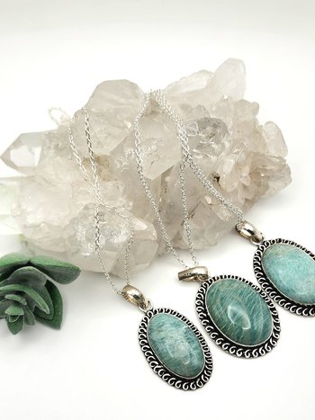 Amazonite Pendant Necklaces
