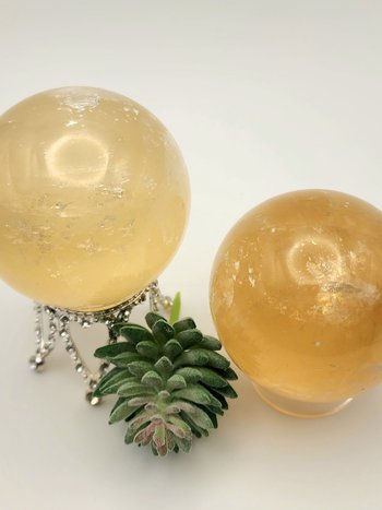 Yellow Optical Calcite Spheres